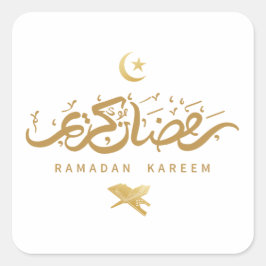 Pegatina Cuadrada Caligrafía árabe musulmana Ramadan Kareem