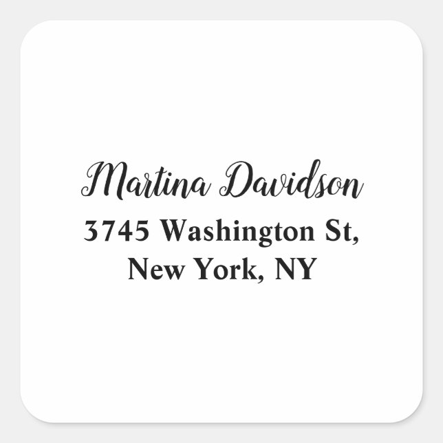 Pegatina Cuadrada Caligrafía creativa original (Anverso)