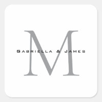 Caligrafía de gris blanco negro monogramada encant