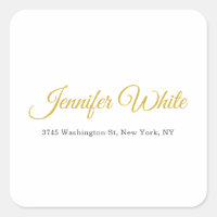 Caligrafía Elegante Dorado & Blanco Nombre Retro e
