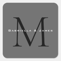 Caligrafía gris negro monogramada