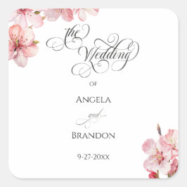 Pegatina Cuadrada Caligrafía Hawthorne 