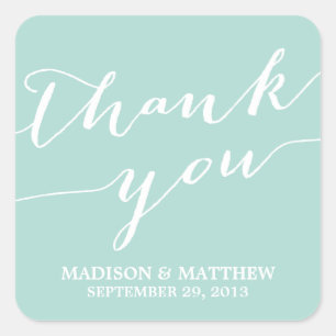 PEGATINA CUADRADA CALIGRAFÍA MODERNA ETIQUETAS DE BODA FAVOR