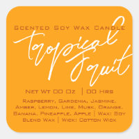 Caligrafía moderna Leyendo Vela Naranja Amarilla