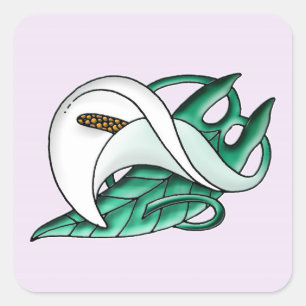 Pegatina Cuadrada Calla lily