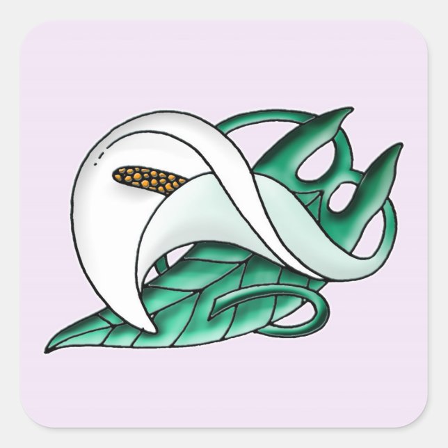 Pegatina Cuadrada Calla lily (Anverso)