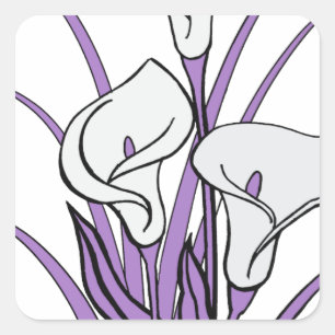 Pegatina Cuadrada Calla Lily Design
