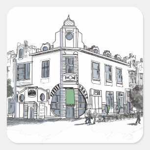 Pegatina Cuadrada calle del casco antiguo