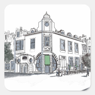 Pegatina Cuadrada calle del casco antiguo