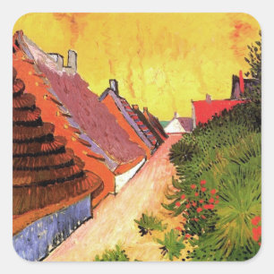 Pegatina Cuadrada Calle en Saintes-Maries por Vincent van Gogh