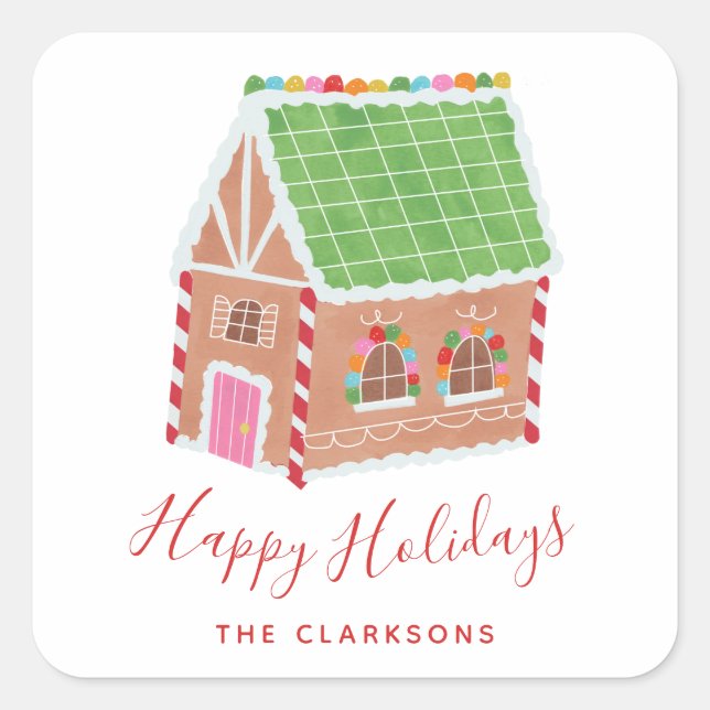 Pegatina Cuadrada Calle Gingerbread (Anverso)