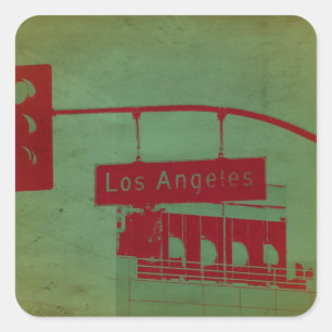 Pegatina Cuadrada Calle Los Ángeles