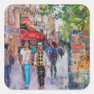 Pegatina Cuadrada Calle París