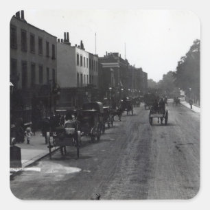 Pegatina Cuadrada Calle principal de Kensington, Londres