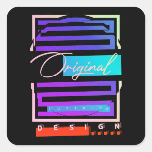 Pegatina Cuadrada Calle urbana retro