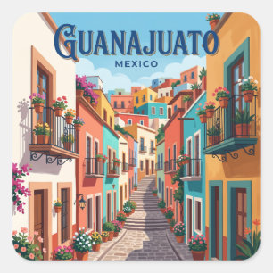 Pegatina Cuadrada Callejón del Beso Guanajuato México