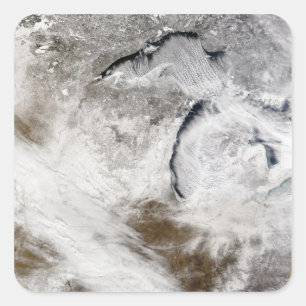 Pegatina Cuadrada Calles de la nube sobre el lago Superior y el lago