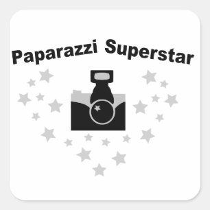 Pegatina Cuadrada Cámara de paparazzi