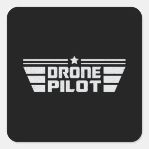 Pegatina Cuadrada Cámara piloto de drones Quadcopter FPV Drones Idea