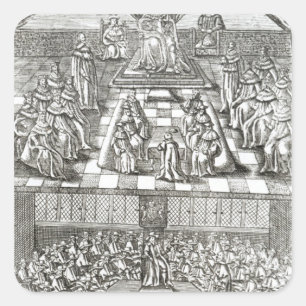 Pegatina Cuadrada Cámaras del Parlamento en 1640