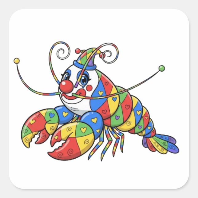 PEGATINA CUADRADA CAMARÓN PAYASO (Anverso)