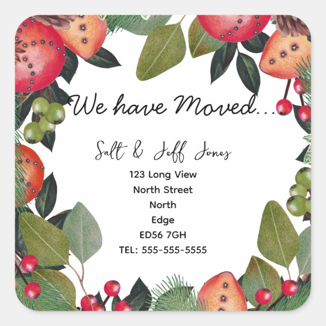 Pegatina Cuadrada Cambio de dirección de la temporada de invierno (Anverso)