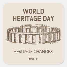 Pegatina Cuadrada Cambios en el Patrimonio Mundial 2023