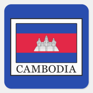 Pegatina Cuadrada Camboya