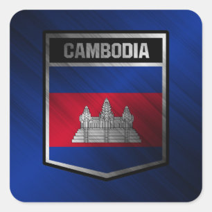 Pegatina Cuadrada Camboya