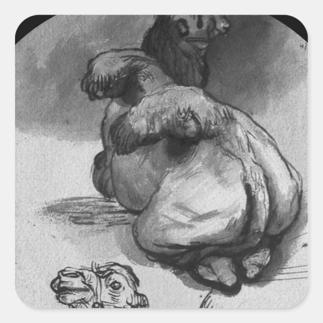 Pegatina Cuadrada Camellos (Anverso)