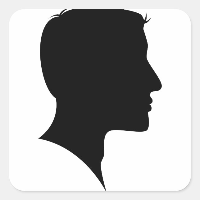 Pegatina Cuadrada Cameo Silhouette Man (Anverso)