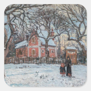 Pegatina Cuadrada Camille Pissarro - Castaños en Louveciennes