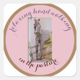 Pegatina Cuadrada caminata de mano relajante