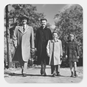 Pegatina Cuadrada Caminata familiar