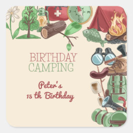 Pegatina Cuadrada Caminata por la naturaleza para niños