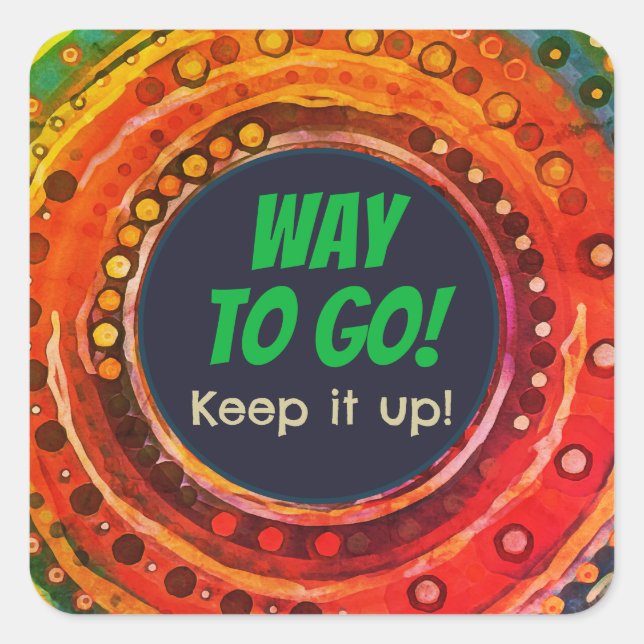 Pegatina Cuadrada Camino a divertirse, profesor universitario (Anverso)