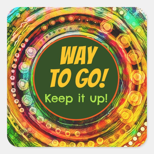 Pegatina Cuadrada Camino a divertirse, profesor universitario (Anverso)