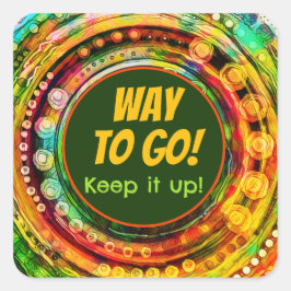 Pegatina Cuadrada Camino a divertirse, profesor universitario