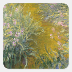 Pegatina Cuadrada Camino a través de los irlandeses, Monet