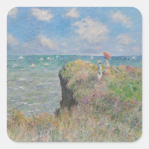 Pegatina Cuadrada Camino acantilado en Pourville Monet
