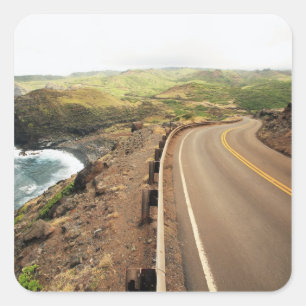 Pegatina Cuadrada Camino costero