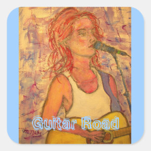 Pegatina Cuadrada Camino de la guitarra