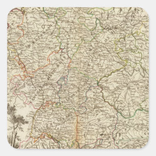 Pegatina Cuadrada Caminos postales de Eurupoe