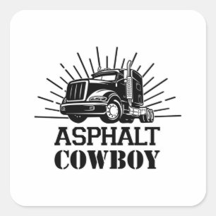 Pegatina Cuadrada Camión camionero Camión Camión Camión Idea diverti