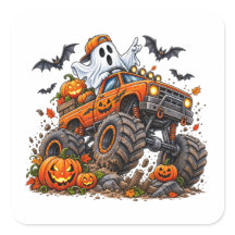 Camión Monstruo de Halloween Calabaza Fantasma Con