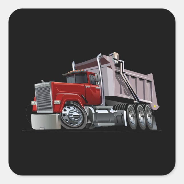 Pegatina Cuadrada camión personalizado (Anverso)