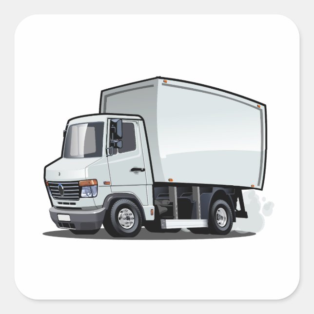Pegatina Cuadrada camión personalizado (Anverso)