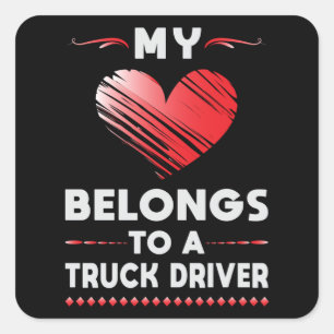 Pegatina Cuadrada Camioneros Camionero Esposa Camión Amor Gracioso R
