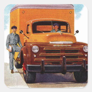 Pegatina Cuadrada camioneros camioneros