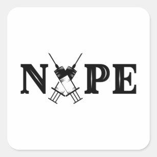 Pegatina Cuadrada Camisa anti vacuna Imprimir